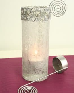 Teelichthalter / Glashänger, silber, 4 Stück - weihnachten-tischdeko, tischdeko